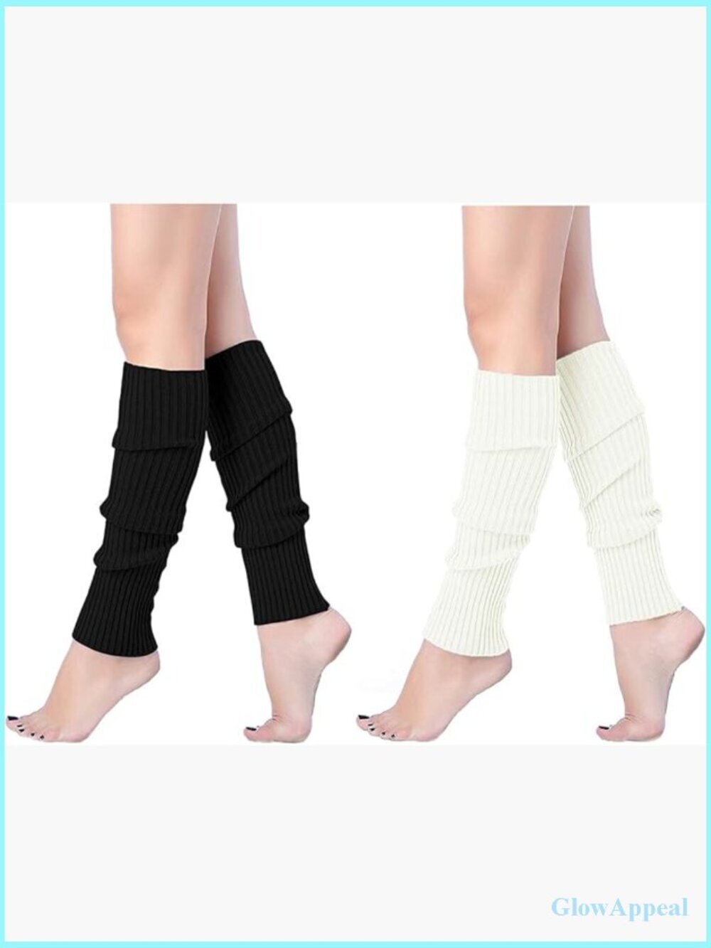 Neon Ribbed Leg Warmers for 80s Party Yoga Sports Fitness